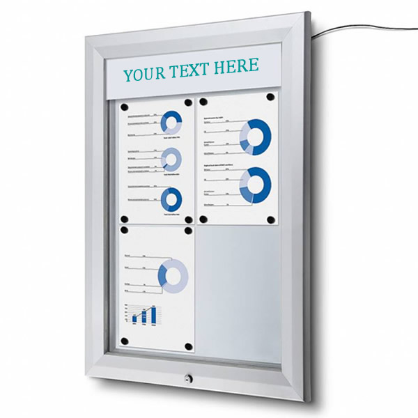 Premium LED Illuminated External Noticeboard with Printable Title Plate | IP56 Rated